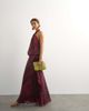 Topshop Topshop halter neck dropped waist tie detail maxi dress in burgundy zebra print-Multi - 1