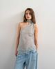 Topshop Topshop halter neck scarf detail top in blue stripes - 1