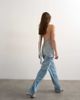 Topshop Topshop halter neck scarf detail top in blue stripes - 2
