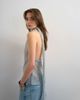 Topshop Topshop halter neck scarf detail top in blue stripes - 3