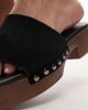 Topshop Topshop Hamilton suede clogs with studs in black-Purple - 3