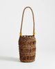Topshop Topshop Harley raffia grab bag with beads in brown & tort - 1