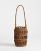 Topshop Topshop Harley raffia grab bag with beads in brown & tort - 4