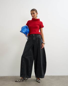 Topshop Topshop Harper baggy barrel jean in washed black