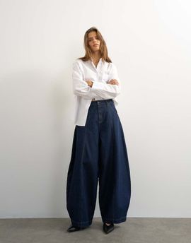 Topshop Topshop Harper baggy barrel jeans in rinse wash-Blue