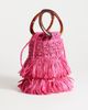 Topshop Topshop Harper small tassel straw grab bag in pink - 4