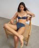 Topshop Topshop Hawaii glitter high waist bikini bottoms in navy - 1