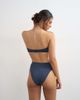 Topshop Topshop Hawaii glitter high waist bikini bottoms in navy - 3
