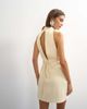 Topshop Topshop heavy crepe high cowl neck mini dress with tie waist in cream-White - 3