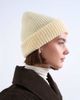 Topshop Topshop Henry ribbed beanie in buttermilk-Yellow - 3