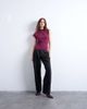 Topshop Topshop high neck asymmetric ruched sides tank top in burgundy-Red - 2