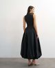 Topshop Topshop high neck asymmetric waist bubble hem midaxi dress in black-Green - 3