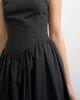 Topshop Topshop high neck asymmetric waist bubble hem midaxi dress in black-Green - 4