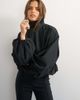 Topshop Topshop high neck balloon hem top in black - 1
