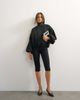 Topshop Topshop high neck balloon hem top in black - 2