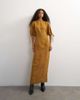 Topshop Topshop high neck maxi dress with puff toggle sleeve in brown woven stripe-NEUTRAL - 1