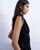Topshop Topshop high neck ruched channel tunic top in black - 3