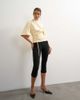 Topshop Topshop high neck tie detail short sleeved top in buttermilk-WHITE - 2