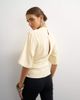 Topshop Topshop high neck tie detail short sleeved top in buttermilk-WHITE - 3