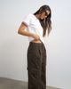 Topshop Topshop high rise barrel leg pants with pleats in brown - 2