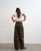 Topshop Topshop high rise barrel leg pants with pleats in brown - 3