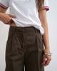 Topshop Topshop high rise barrel leg pants with pleats in brown - 4