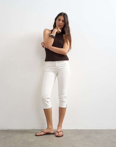Topshop Topshop high rise capris jeans in white