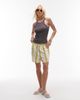 Topshop Topshop high rise linen blend beach shorts in yellow stripes-Multi - 1