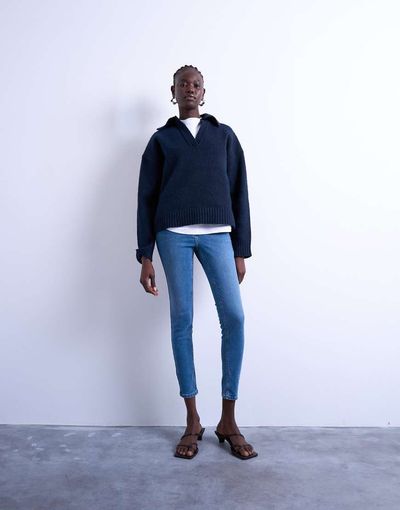 Topshop Topshop high rise skinny jeans in vintage blue