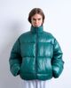 Topshop Topshop high shine mid length puffer jacket in teal-Green - 1