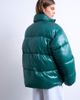 Topshop Topshop high shine mid length puffer jacket in teal-Green - 3