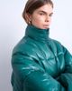 Topshop Topshop high shine mid length puffer jacket in teal-Green - 4