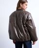 Topshop Topshop high shine padded bomber jacket in chocolate-Brown - 4