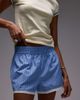 Topshop Topshop high waisted striped lace trim boxer shorts in blue - 1