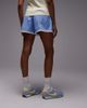 Topshop Topshop high waisted striped lace trim boxer shorts in blue - 4