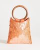 Topshop Topshop Holly sequined clutch purse with wooden handle in coral-pink - 1
