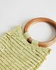 Topshop Topshop Holly sequined clutch purse with wooden handle in lime-Green - 3