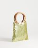 Topshop Topshop Holly sequined clutch purse with wooden handle in lime-Green - 4