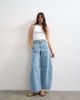 Topshop Topshop Horseshoe mid rise barrel jeans in bleach stripe-Blue - 1