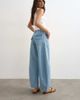 Topshop Topshop Horseshoe mid rise barrel jeans in bleach stripe-Blue - 3