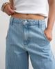 Topshop Topshop Horseshoe mid rise barrel jeans in bleach stripe-Blue - 4