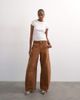 Topshop Topshop Horseshoe mid rise barrel leg jeans in toffee-Brown - 1