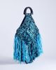 Topshop Topshop Hugo woven straw tassel trim bag in blue & black - 3