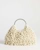 Topshop Topshop Hunter beaded clutch purse with metal handle in ivory-White - 1
