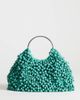 Topshop Topshop Hunter medium bead grab bag with metal handle in teal-Blue - 1