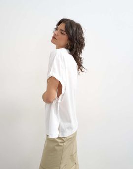Topshop Topshop hybrid tie sleeve tee in white