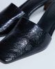 Topshop Topshop Idea patent square toe mules in black - 4