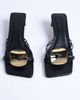 Topshop Topshop Ilaria kitten heeled sandal with metal trim in black - 2