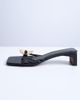 Topshop Topshop Ilaria kitten heeled sandal with metal trim in black - 3