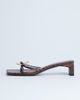 Topshop Topshop Ilaria kitten heeled sandals with metal trim in snake-White - 3